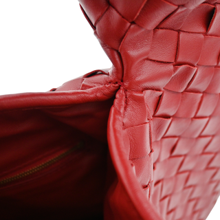 BOTTEGA VENETA | Red Intrecciato Leather Hobo Bag