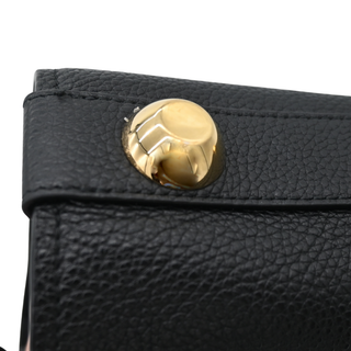 FERRAGAMO | Black Pebbled Leather Glam Top Handle Bag