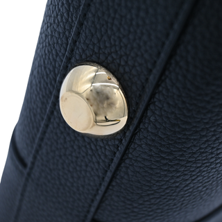 FERRAGAMO | Black Pebbled Leather Glam Top Handle Bag