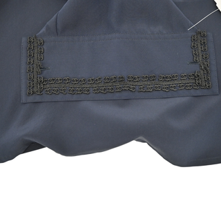 CHANEL | Navy Silk CC Embellished Collar Button-Up Blouse