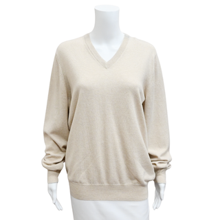 BRUNELLO CUCINELLI | Beige Cashmere Knit Sweater