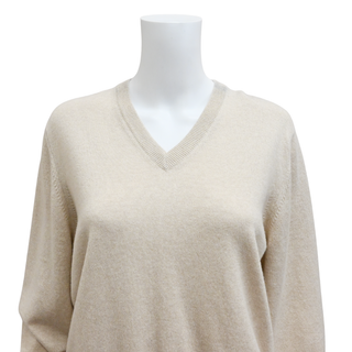 BRUNELLO CUCINELLI | Beige Cashmere Knit Sweater