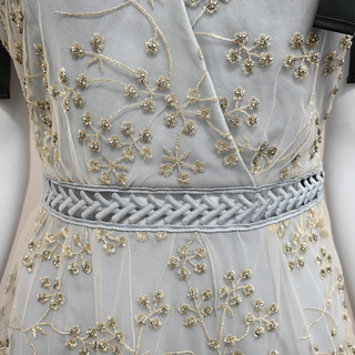 SELF PORTRAIT | Grey Embellished Mesh Mini Dress
