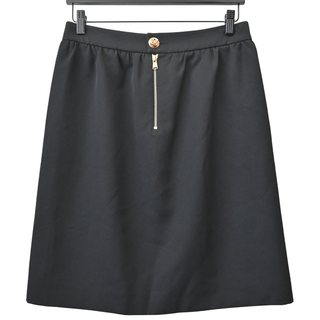 LOUIS VUITTON | Black Zip A-Line Skirt