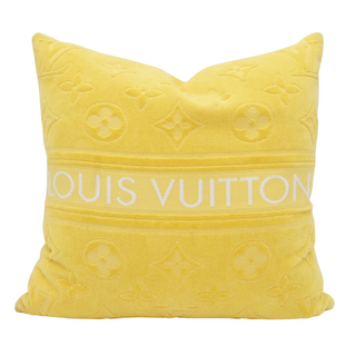 LVacation Yellow Monogram Beach Pillow