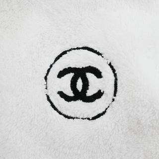 CHANEL | White CC Logo Plush Bath Robe