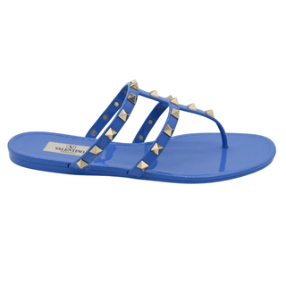Blue Rockstud Jelly Rubber Sandals