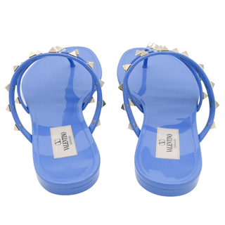 Blue Rockstud Jelly Rubber Sandals