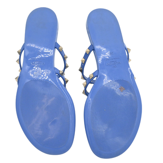 Blue Rockstud Jelly Rubber Sandals