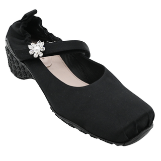 Ballet Runner Black Satin Mary Jane Heels