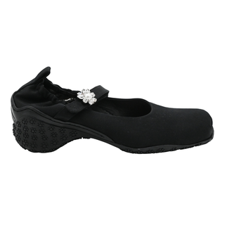 Ballet Runner Black Satin Mary Jane Heels