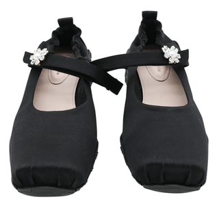 Ballet Runner Black Satin Mary Jane Heels
