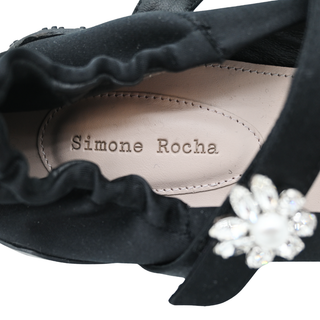 Ballet Runner Black Satin Mary Jane Heels
