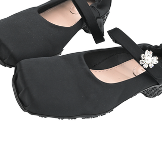 Ballet Runner Black Satin Mary Jane Heels
