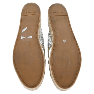 Silver Glitter Espadrille Wedge Sandals