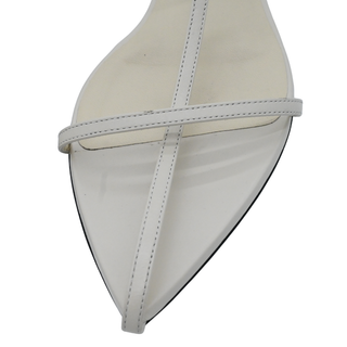 Cage Off-White Pointed Strappy Flats
