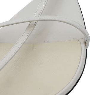 Cage Off-White Pointed Strappy Flats
