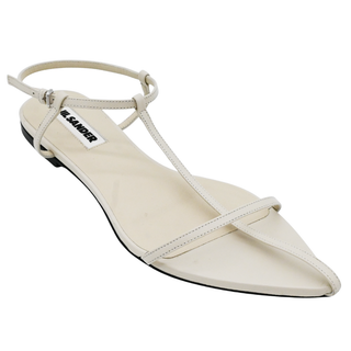 Cage Off-White Pointed Strappy Flats