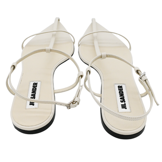 Cage Off-White Pointed Strappy Flats