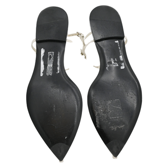 Cage Off-White Pointed Strappy Flats