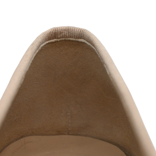 Dark Beige Leather CC Ballet Flats