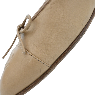 Dark Beige Leather CC Ballet Flats