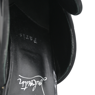 Black Leather Penny Loafer Mules