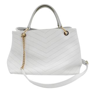 White Chevron Chic Shopping Tote Bag