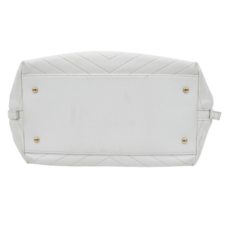 White Chevron Chic Shopping Tote Bag