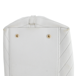 White Chevron Chic Shopping Tote Bag