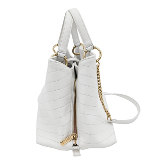 White Chevron Chic Shopping Tote Bag