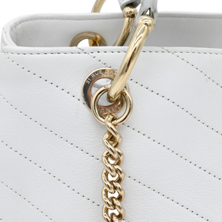 White Chevron Chic Shopping Tote Bag