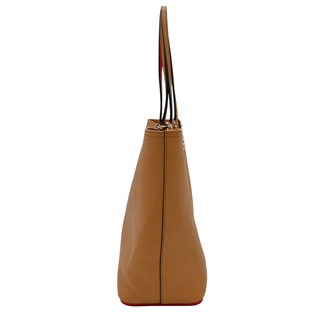 CHRISTIAN LOUBOUTIN | Cabata Tan Grained Leather Spike Tote Bag
