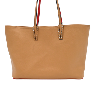 CHRISTIAN LOUBOUTIN | Cabata Tan Grained Leather Spike Tote Bag
