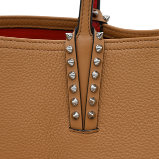 CHRISTIAN LOUBOUTIN | Cabata Tan Grained Leather Spike Tote Bag