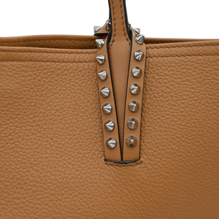 CHRISTIAN LOUBOUTIN | Cabata Tan Grained Leather Spike Tote Bag