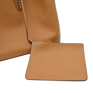 CHRISTIAN LOUBOUTIN | Cabata Tan Grained Leather Spike Tote Bag