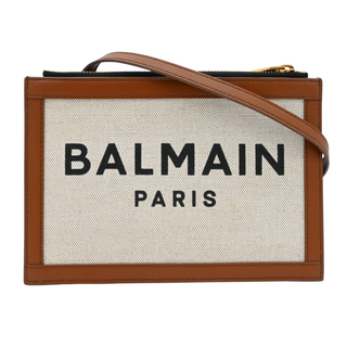 Three-Pouches Tan Canvas Crossbody Bag