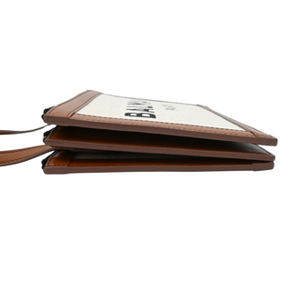 BALMAIN | Three-Pouches Tan Canvas Crossbody Bag