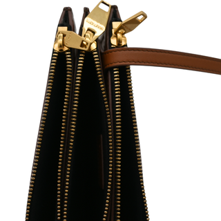 BALMAIN | Three-Pouches Tan Canvas Crossbody Bag