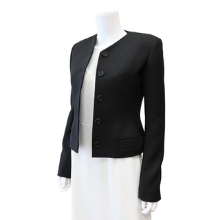KHAITE | Nara Black Wool Peplum Jacket