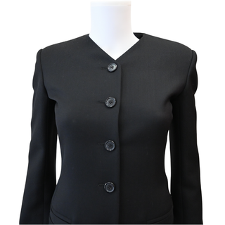 KHAITE | Nara Black Wool Peplum Jacket
