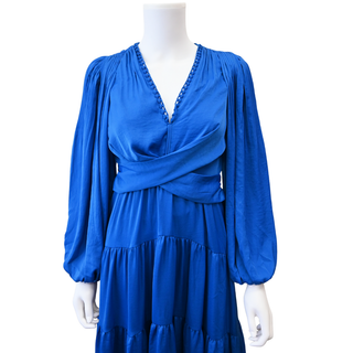 KOBI HALPERIN | Vienna Tiered Satin Midi Dress