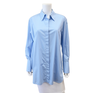 THE ROW | Xime Light Blue Button-Up Cotton Blouse