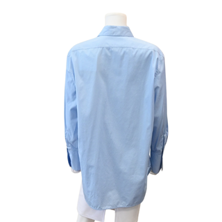THE ROW | Xime Light Blue Button-Up Cotton Blouse