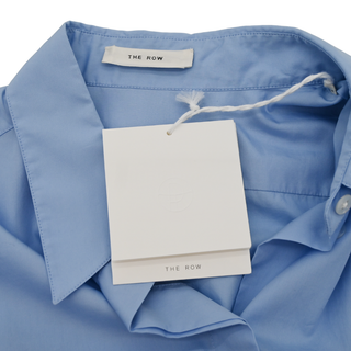 THE ROW | Xime Light Blue Button-Up Cotton Blouse