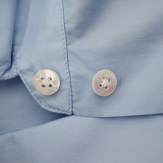 THE ROW | Xime Light Blue Button-Up Cotton Blouse
