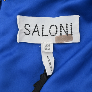 SALONI | Blue Floral Jacquard Tie-Waist Mini Dress