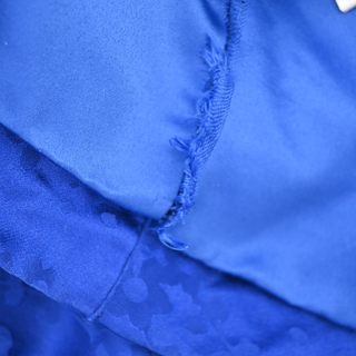 SALONI | Blue Floral Jacquard Tie-Waist Mini Dress