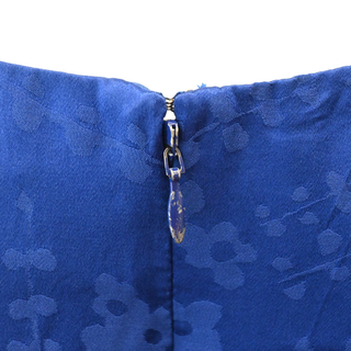 SALONI | Blue Floral Jacquard Tie-Waist Mini Dress